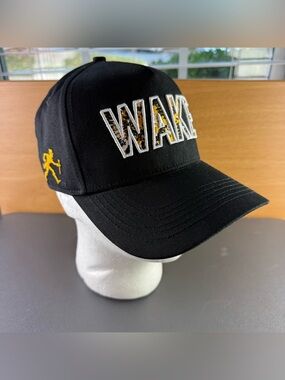 No Rivals Wake Forest Tie-Dye Lettering Walking Deacon Worn Once Snapback Hat